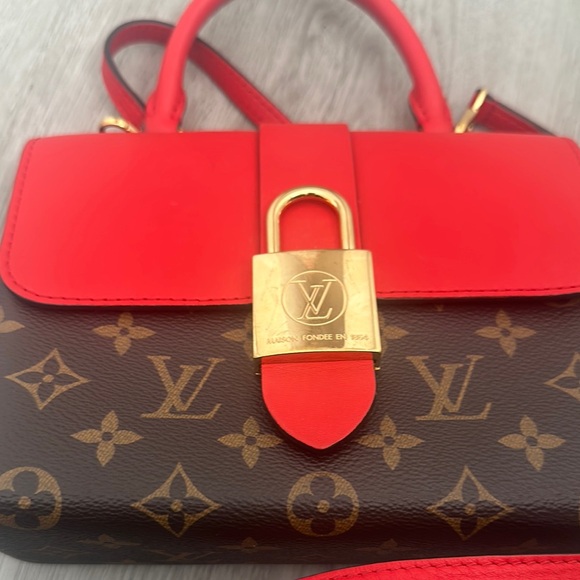Louis Vuitton Red and Brown Satchel - Picture 14 of 16
